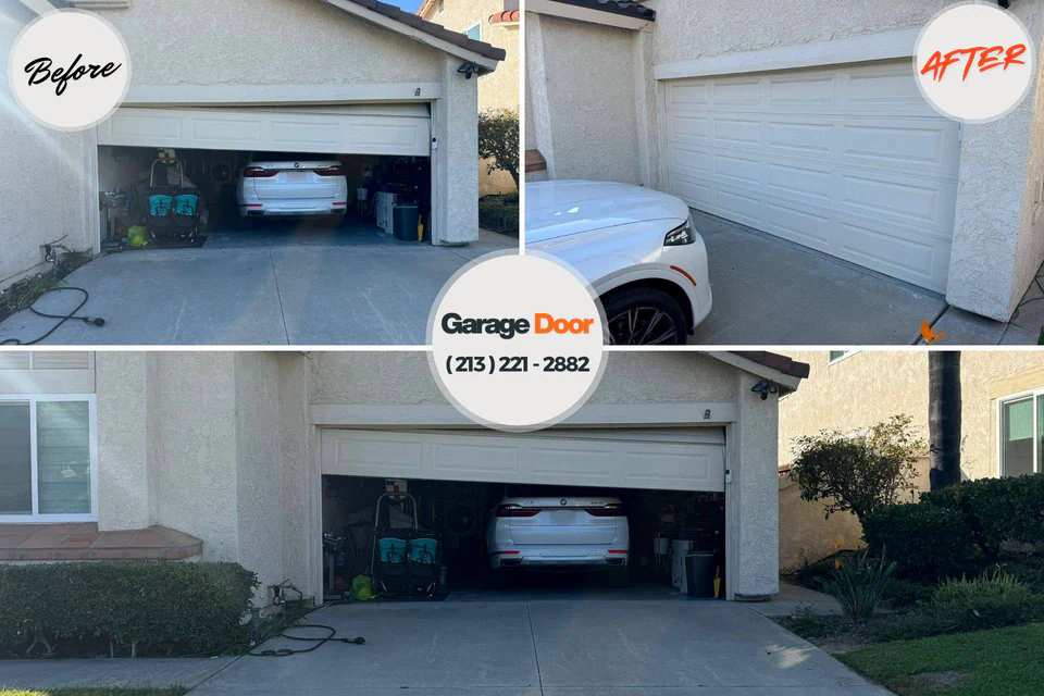 Before and after: garage door repair Burns, TN